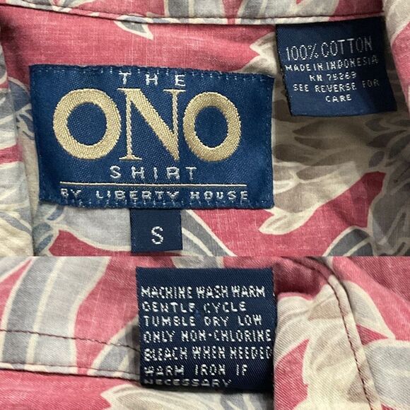 The Ono Shirt By Liberty House Vintage Red Floral Reverse Print Hawaiian Small - Picture 4 of 5